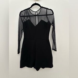 Mesh detail Black romper